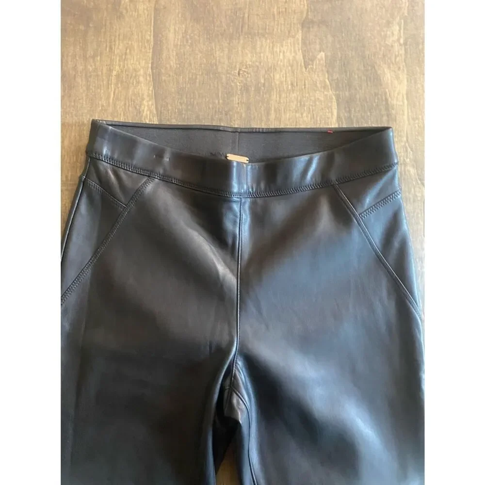 Free People Black Faux Leather Skinny Pants